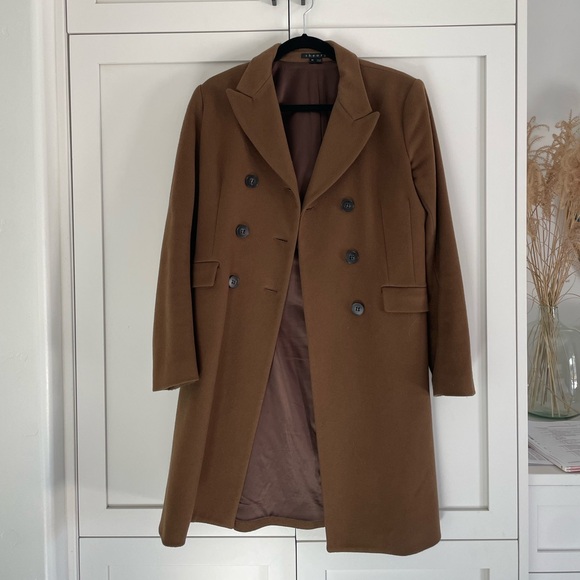 Theory Double Breasted Wool Blend Coat - Picture 2 of 11